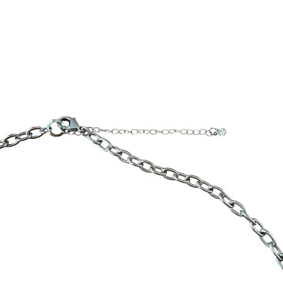 Silver-Tone Multi-Circle Statement Necklace & Earrings Set - Picture 3 of 3